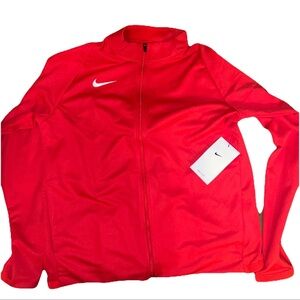 Nike Drifit Boys Track Jacket Kids Large Full Zip Warmup Training CN9521-657 Red